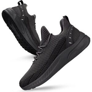 Women's Dark Grey Lightweight Casual Breathable Mesh Walking Sneakers